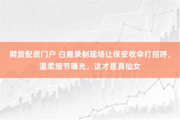 期货配资门户 白鹿录制现场让保安收伞打招呼，温柔细节曝光，这才是真仙女